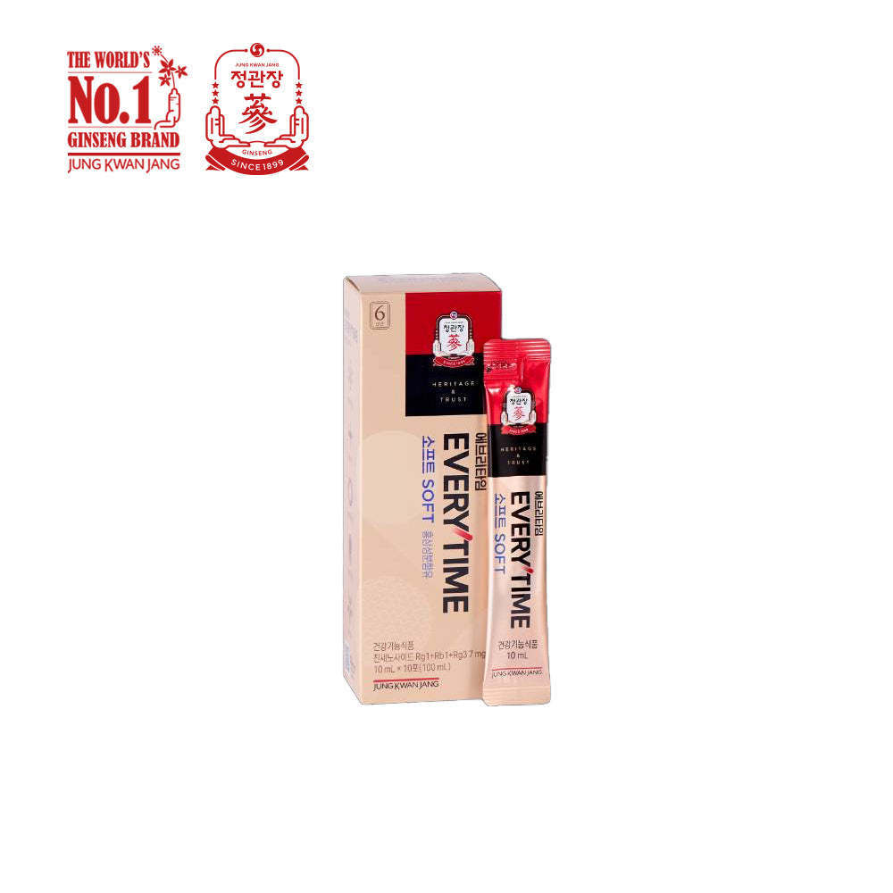 JUNG KWAN JANG โสมแดงชนิดพร้อมดื่ม 10มล. X 10ซอง - Korean Red Ginseng Extract Everytime Soft
